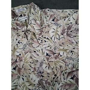 Pierre Cardin Hawaiian Shirt Mens XL Beige‎ Tropical Vintage 80s Resort Vacation